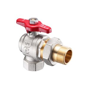 Zawór kulowy GW/GZ kątowy z półśrubunkiem SERIA S30