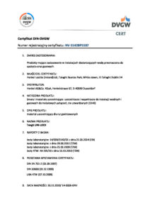 thumbnail of Certyfikat DIN DVGW – nić uszczelniająca Tangit (tłumaczenie PL)
