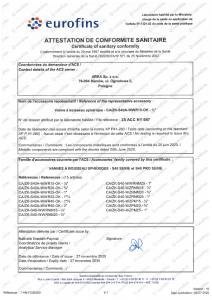 Certificate of sanitary conformity
