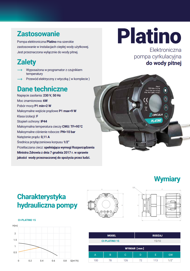 Pompa elektroniczna Platino Circula