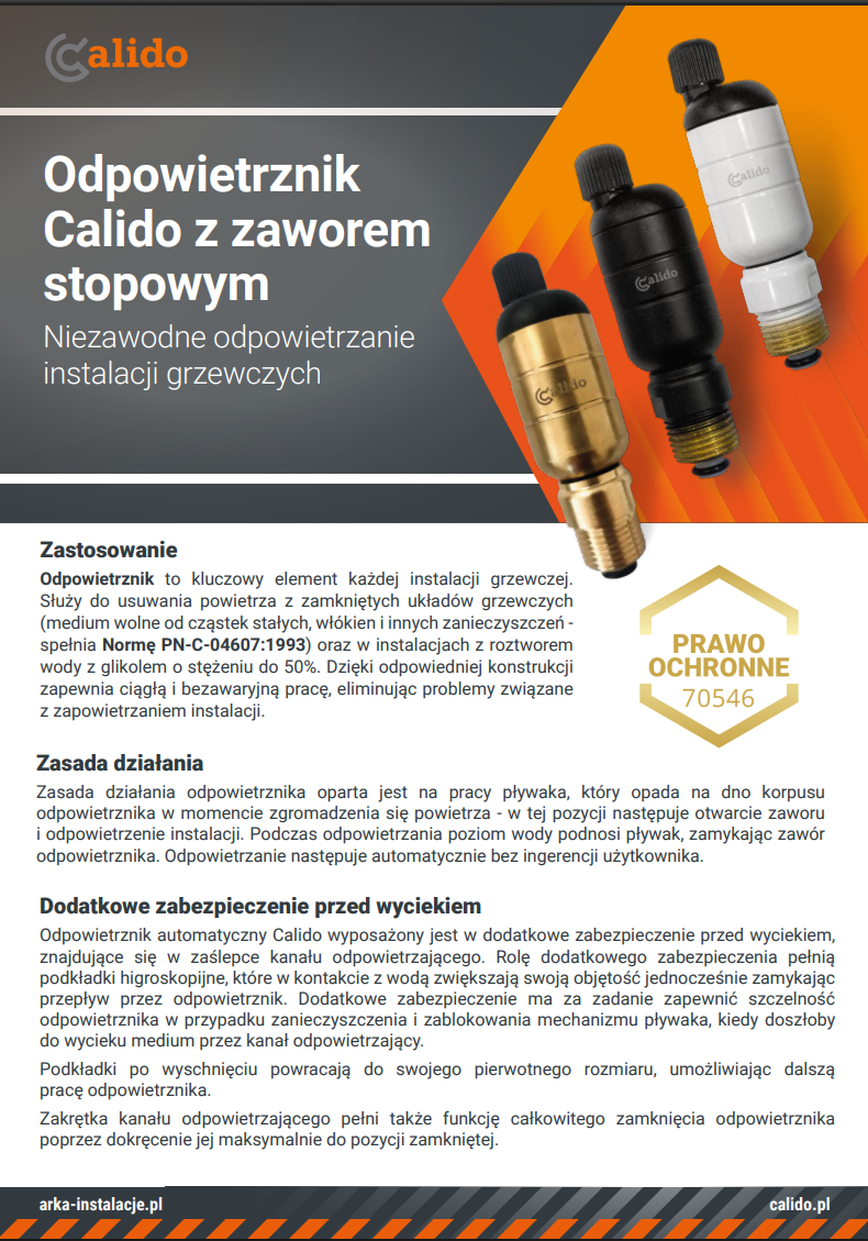 odpowietrznik stopowy broszura