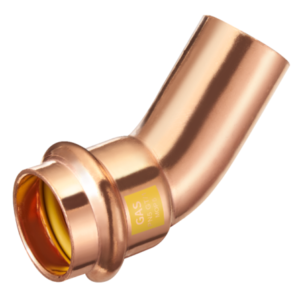 łuk nyplowy 45 do gazu profil V